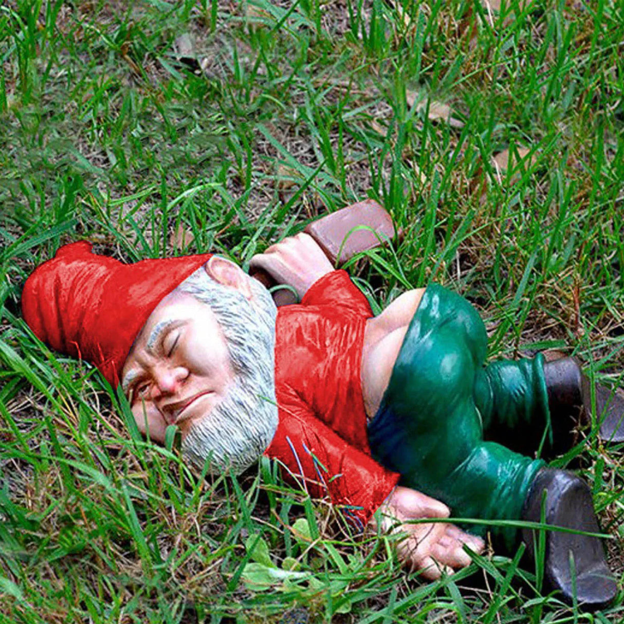 12cm Blue Red Dwarf lying Drunk Gnome Statues