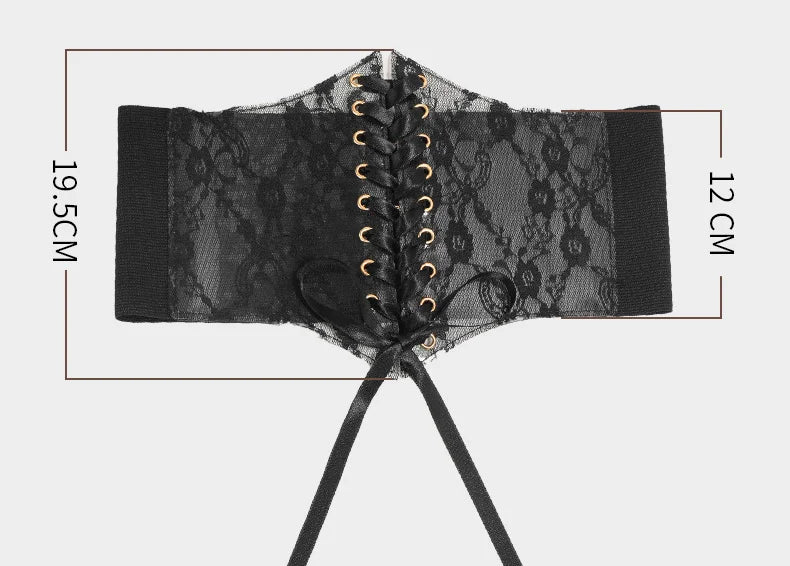 Fashion Women Waist Corset Flower Embroidery Elastic Waistband