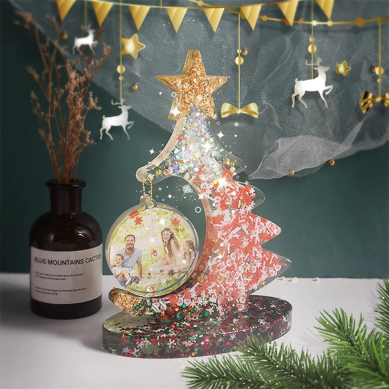 Christmas Tree Silicone Mold Hanging Photo Frame Moulds