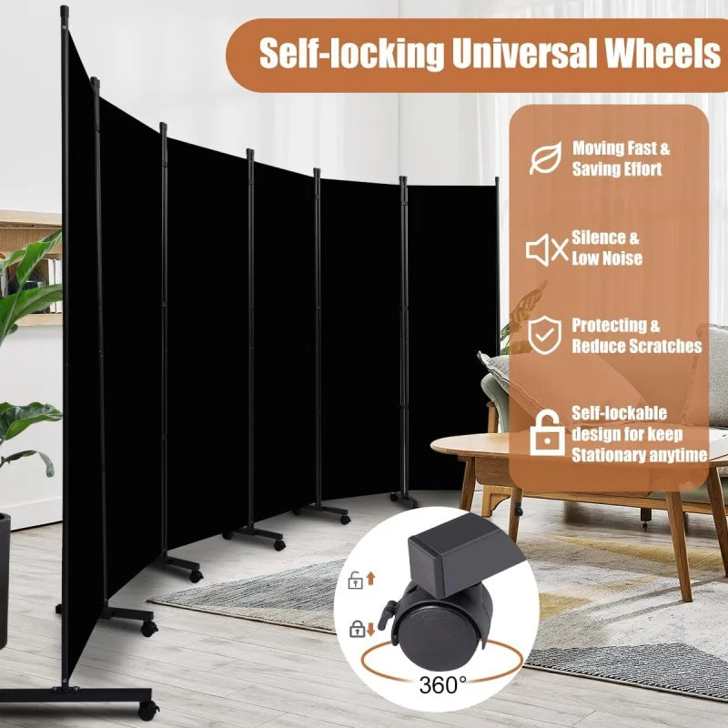 Room Divider Portable 132'' Partition Room Dividers and