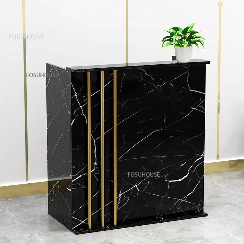 Nordic Reception Desk Office Furniture Wood-based Panel Desks