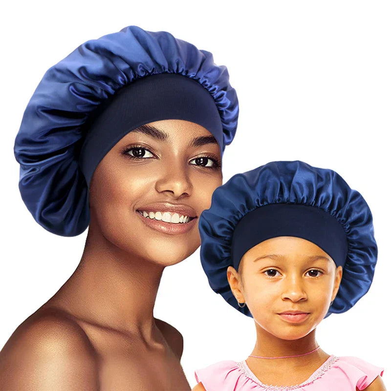 2PCS Mommy and Me set Elastic Band Satin