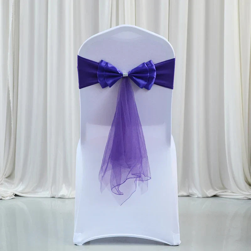 Spandex Lycra Chair Band Back Satin Bow Swag