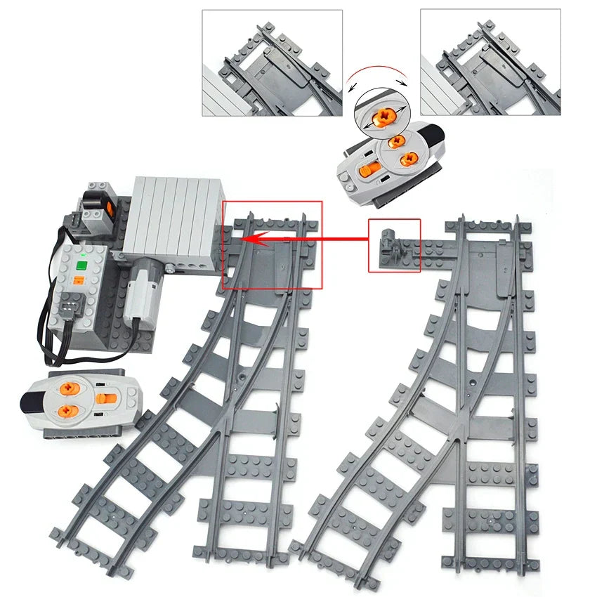 City Trains Track Rail Bricks Model straight curved