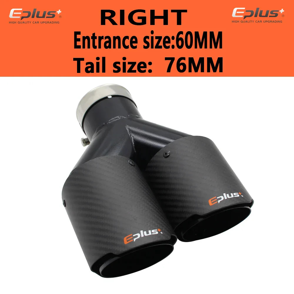 EPLUS Car Carbon Fiber Matte Muffler Tip Y