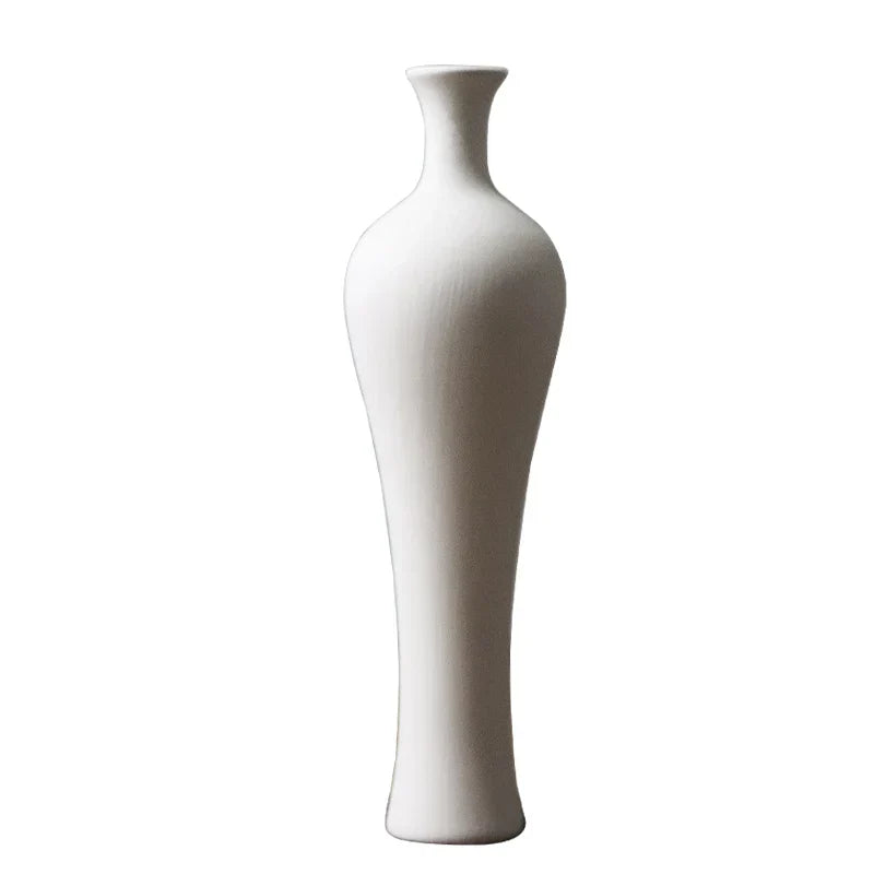 Nordic White Tabletop Vases Ceramic Flower Vase Living