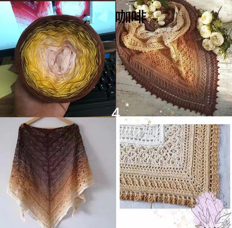 300g Cake Gradient Color Crocheted Shawl Blanket DIY