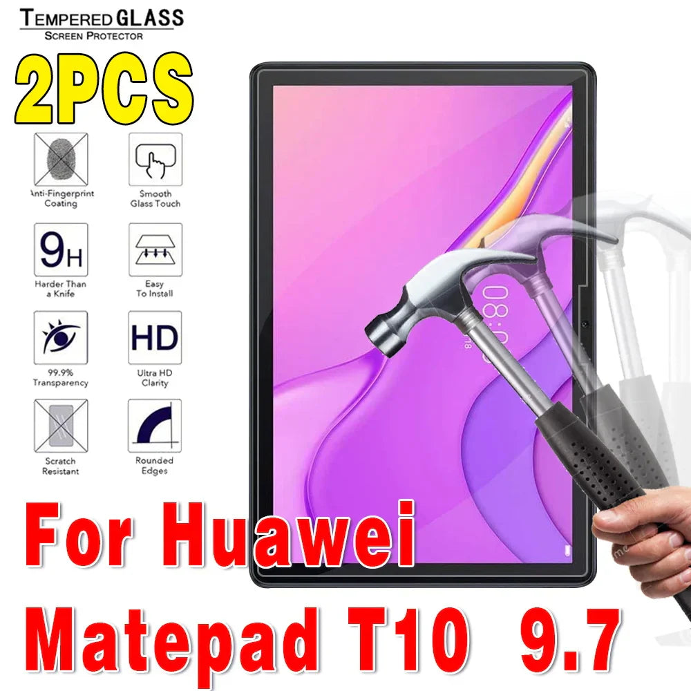 2Pcs Tempered Glass Tablet Screen Protector for Huawei
