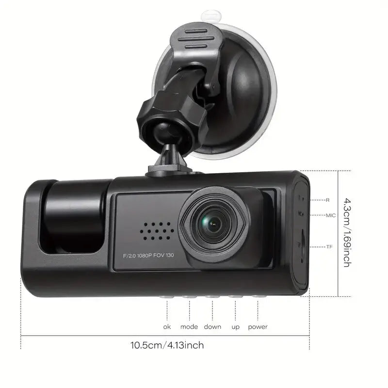 3 Channel Car DVR HD 1080P 3Lens Inside