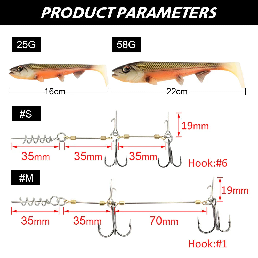 Spinpoler Big Fish Soft Fishing Lure With Stinger