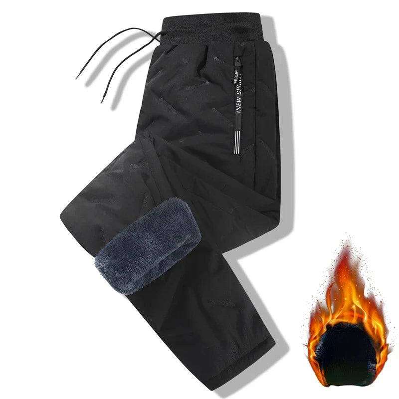 Winter Lamb down sports pants Thicken Sweatpants Men