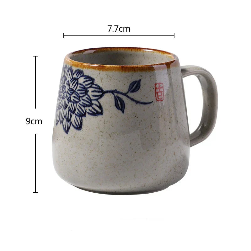YWDL 380ml Japanese Retro Style Ceramic Coffe Mug