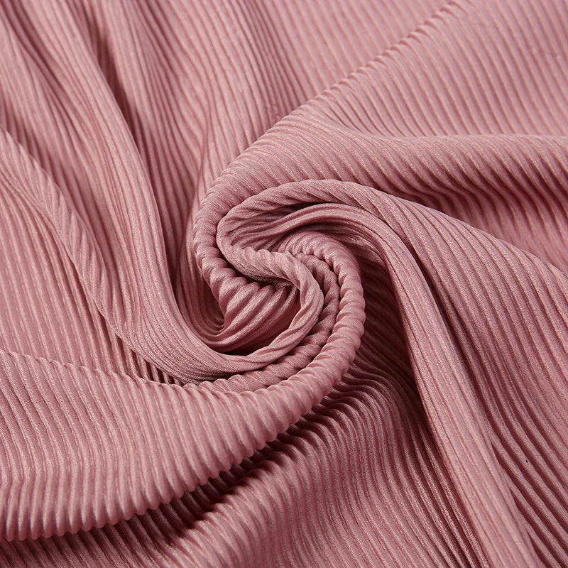 Maldives Wholesale Muslim Pleated Square Scarf Matt Silk
