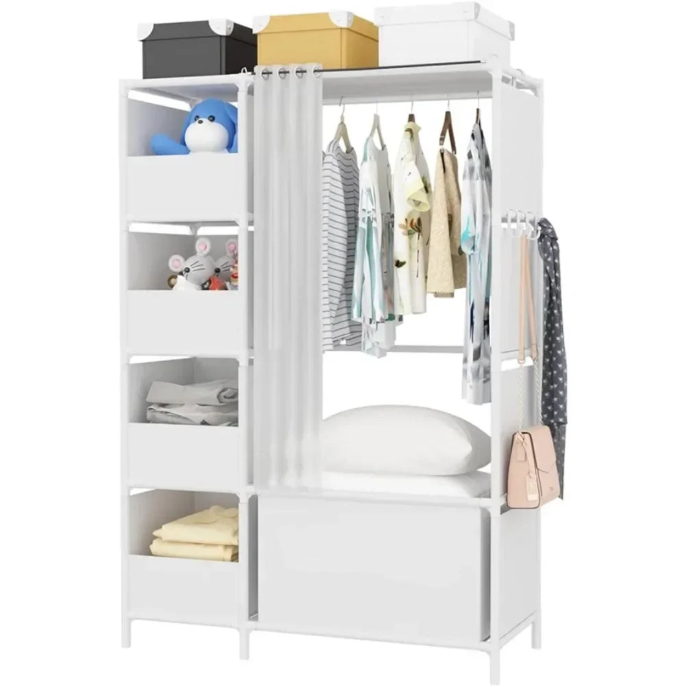 Portable Wardrobe Storage Closet, Clothes Storage Cabinet with