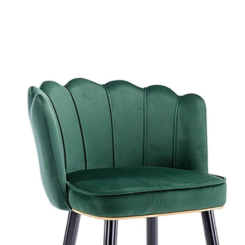 Leather High Bar Chair Modern Nordic Luxury Blue