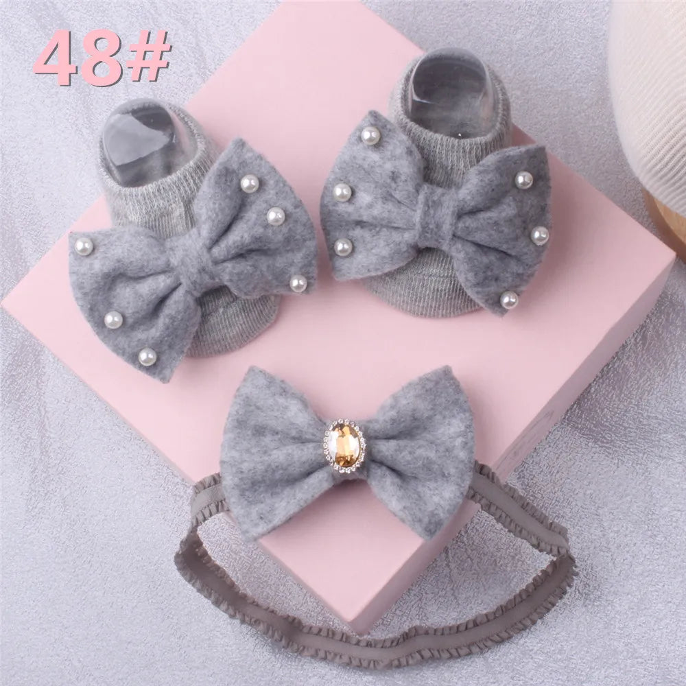 1 Set Cute Gift Bow Flowers Baby Girls