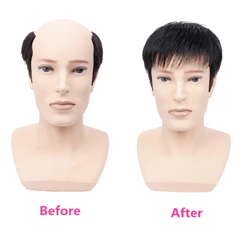 Prosthetic Hair Male 100% Human Hair Toupee Wigs
