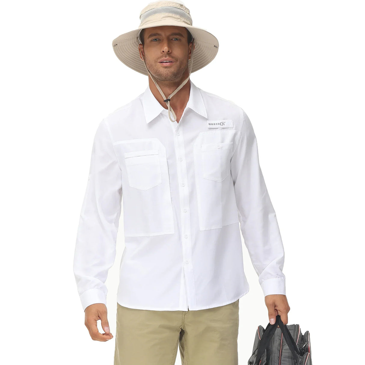 Men's Fishing Shirts Casual Cargo Hiking Shirt Long