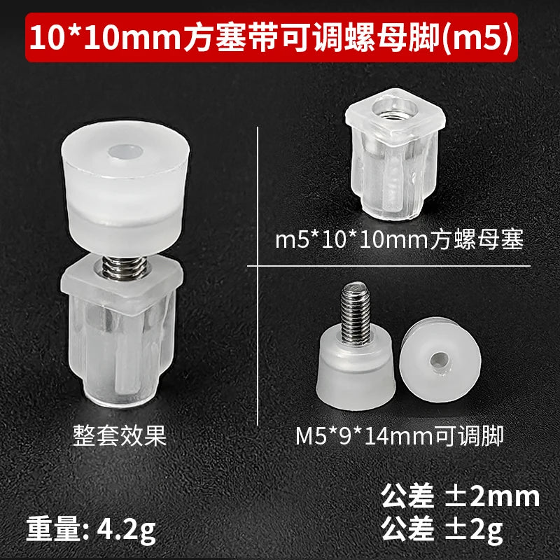 Adjustable Feet Square Plastic Blanking End Cap Pipe