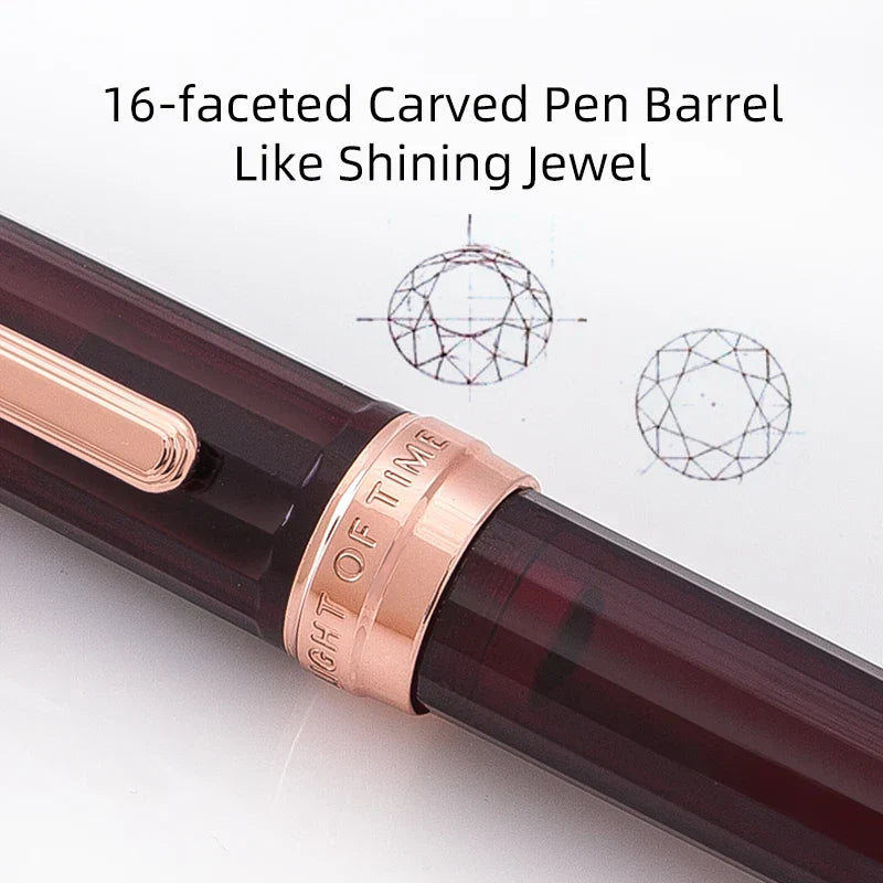 Natami Fountain Pen Fine Nib Transparent Clear Ink