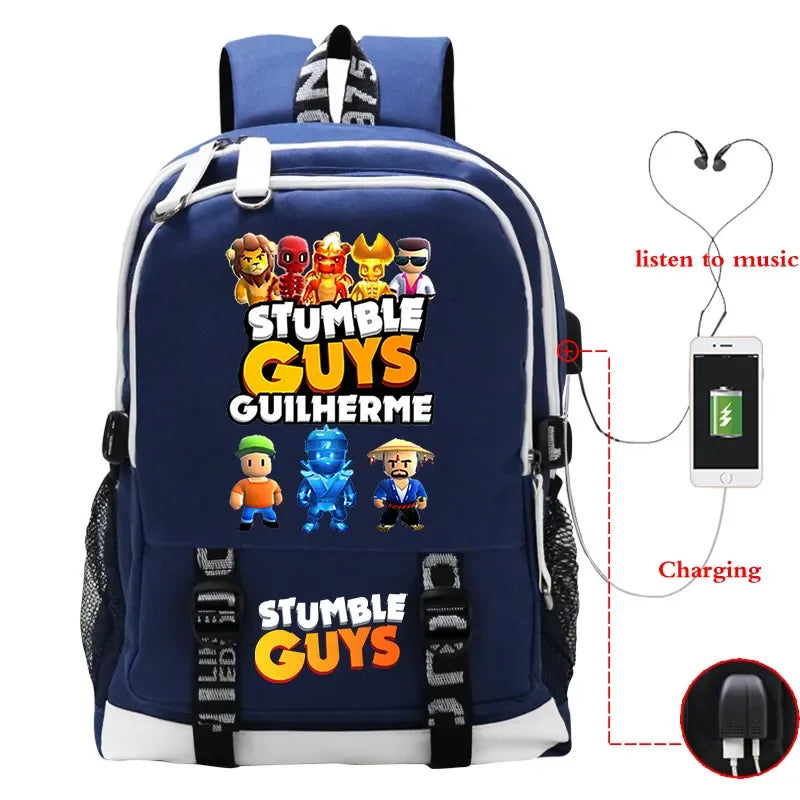 Game Stumble Guys Backpack Teenager Students School Bag