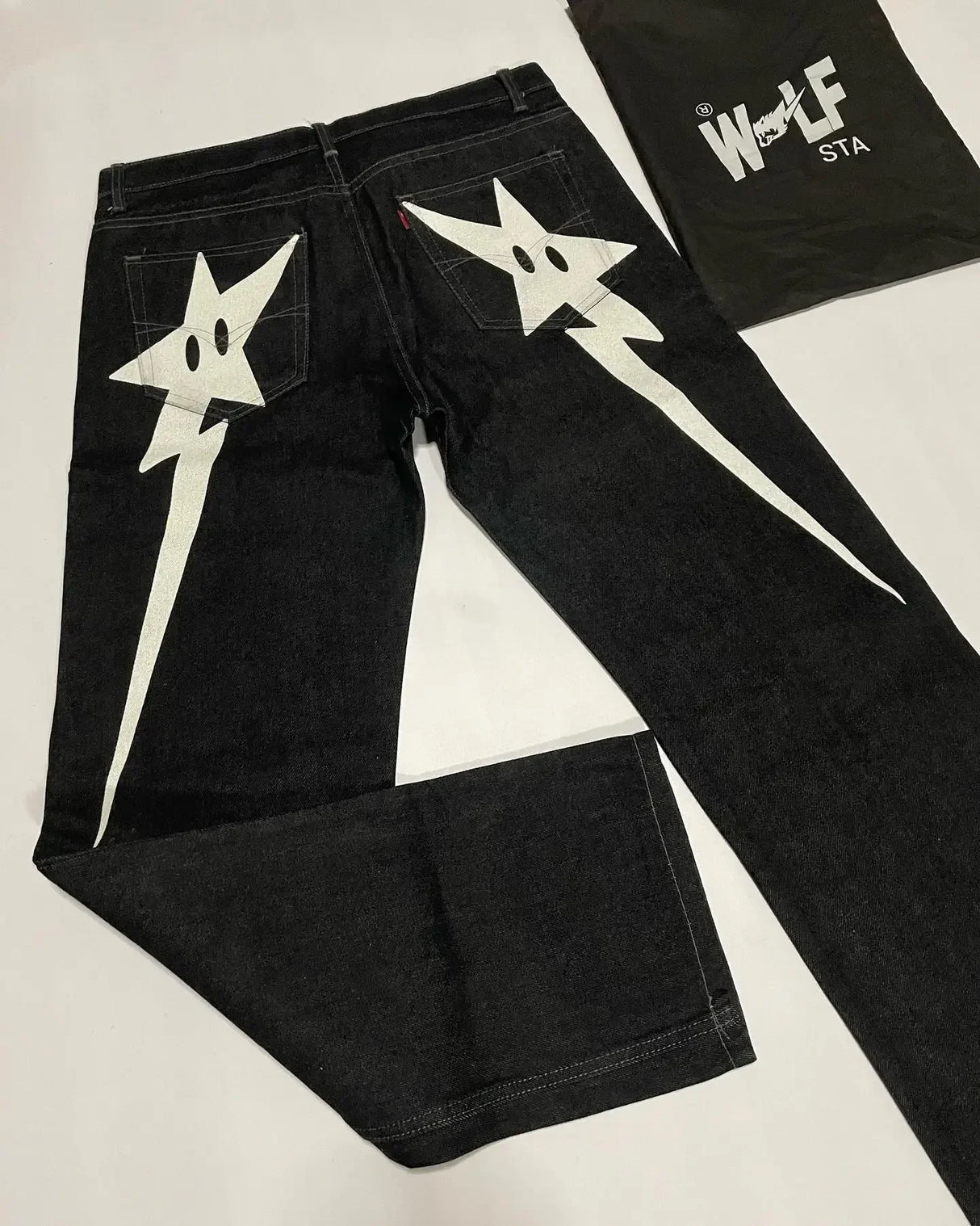 Streetwear Jeans Y2K Hip Hop Star Graphic Print