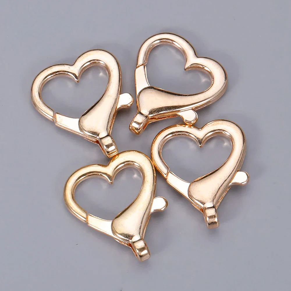 10pcs Heart Lobster Clasp Hook Clip Buckle Spring