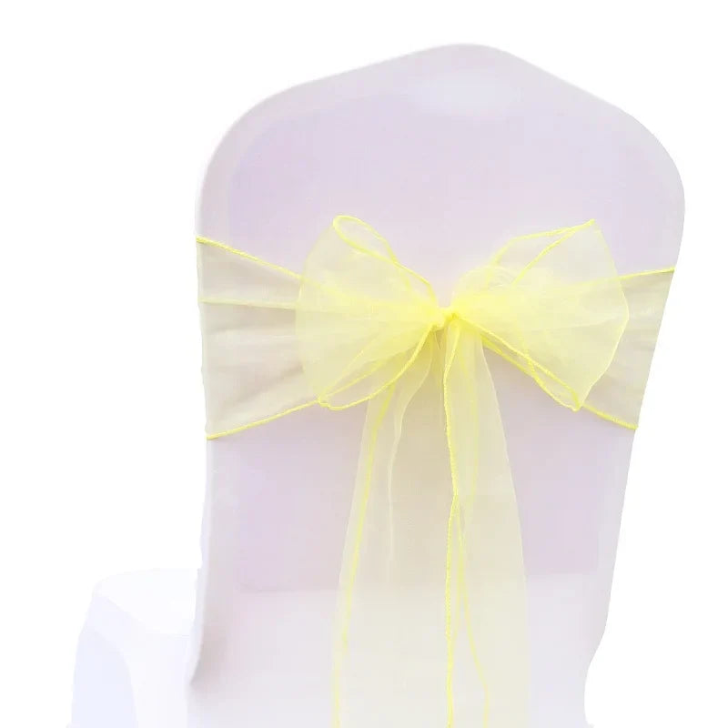 50PCs/lot Wedding Chair Decoration Organza Chair Sashes Knot