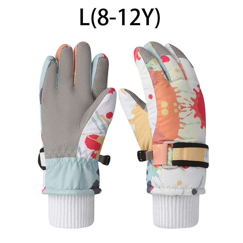 Fashion Children Ski Gloves Waterproof Kids Mittens
