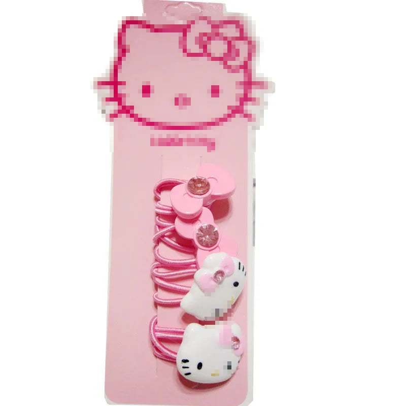 4pcs Sanrio Hello Kitty Children's Hairpin Hair Rope