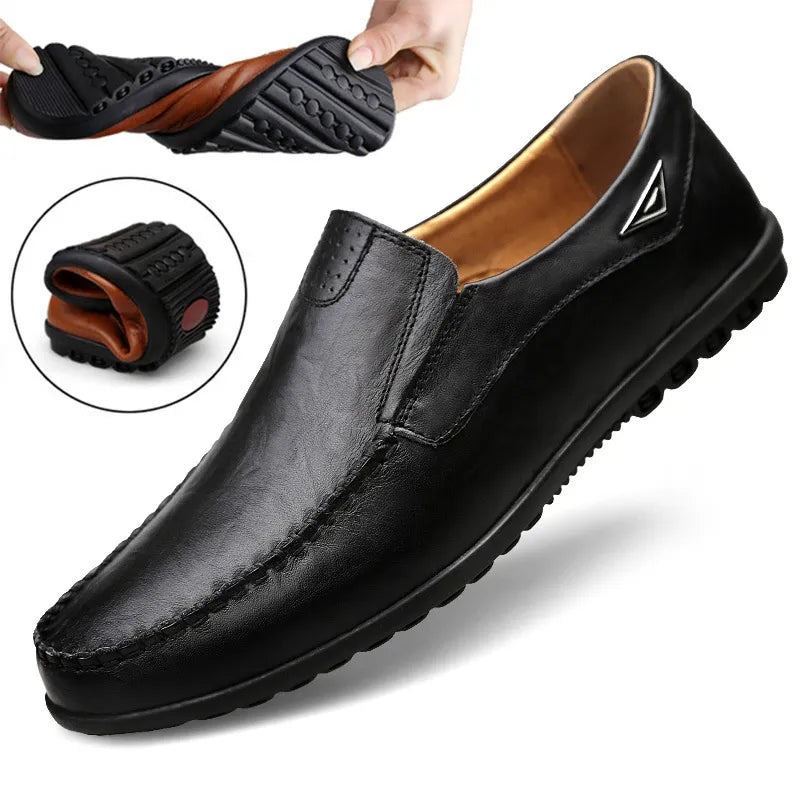 Genuine Leather Men Casual Shoes Luxury Brand 2023
