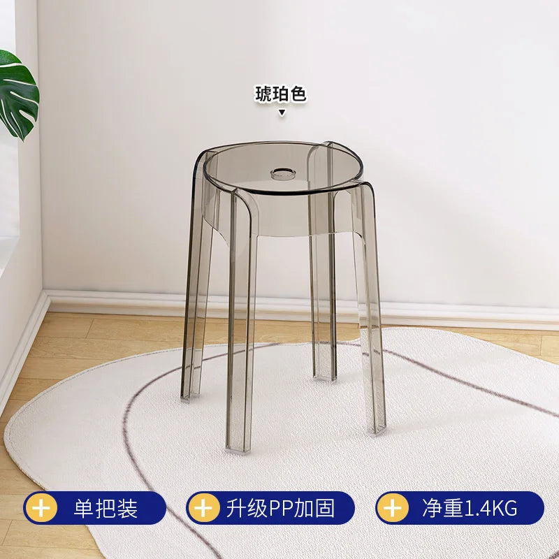 Transparent Plastic Stool Household Thickened Acrylic High Stool