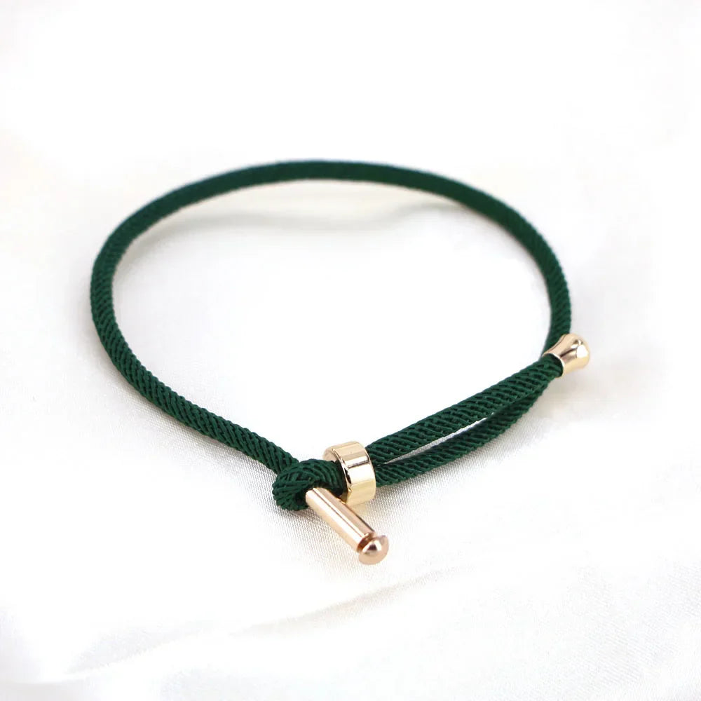 50PCS, Colorful Thread Rope Couple Bracelet Gold Copper