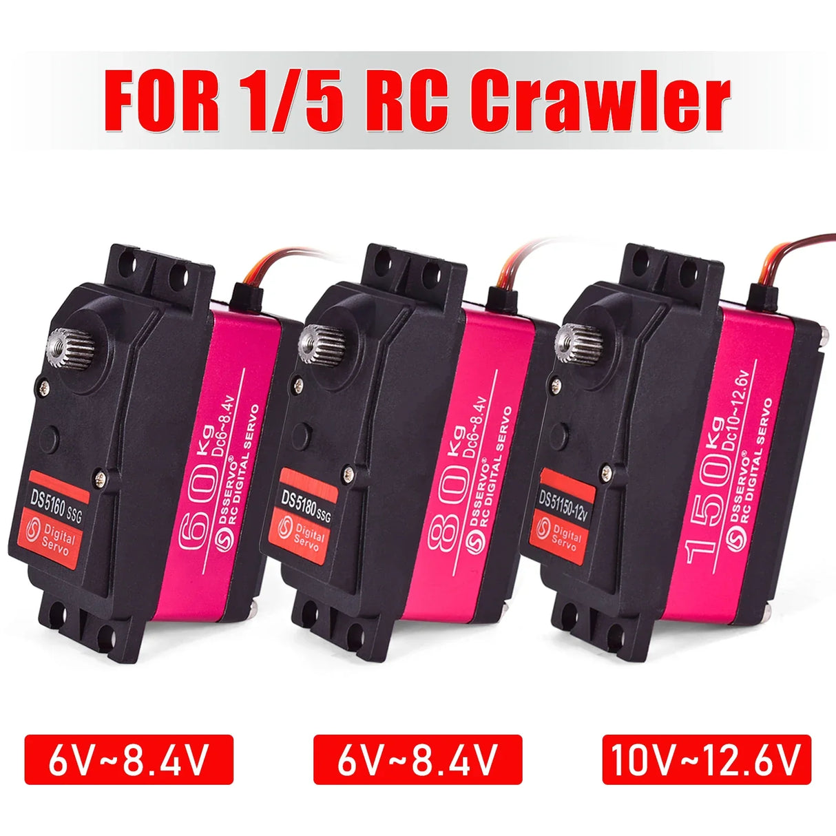 Servo RC 1/5 Servo Waterproof High Torque Servo 60Kg 80Kg 150Kg 8.4V Metal Gear Digital Servo For Redcat HPI Baja 5B SS
