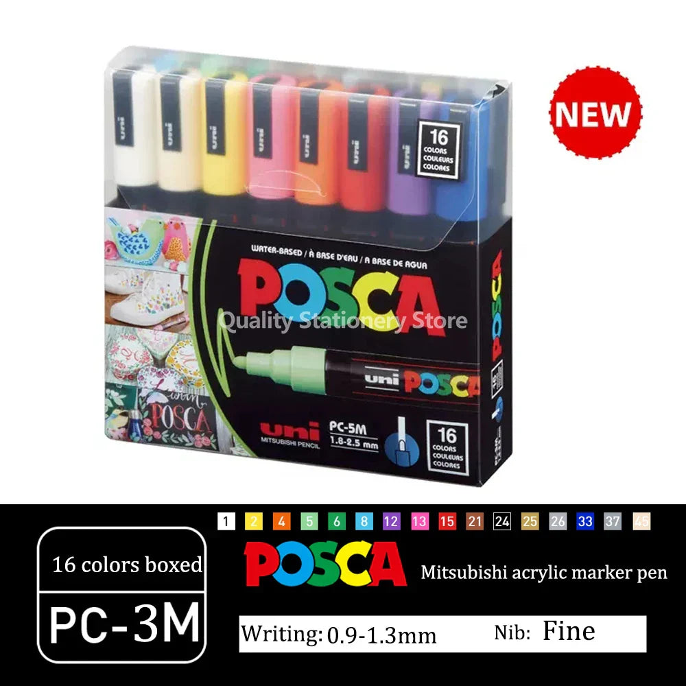 UNI Posca Markers marcadores PC-1/3/5M Acrylic Permanent Graffiti