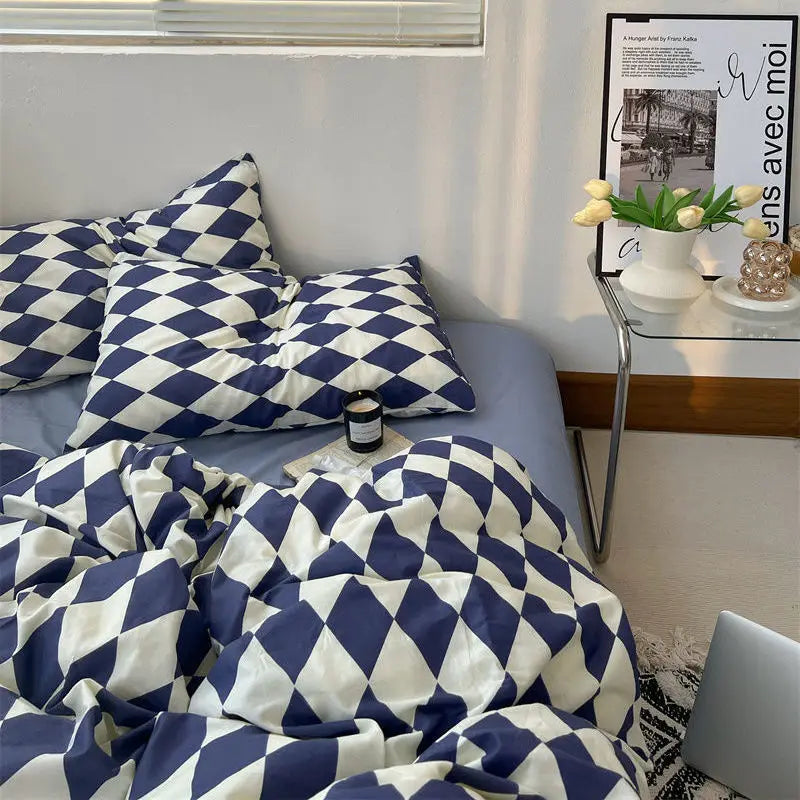 Ins Simple Style Duvet Cover Set with Pillowcases