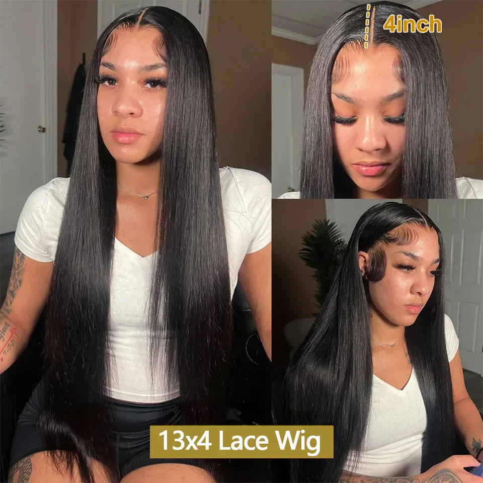 30 Inch Straight Wigs Human Hair 13x4 Transparent