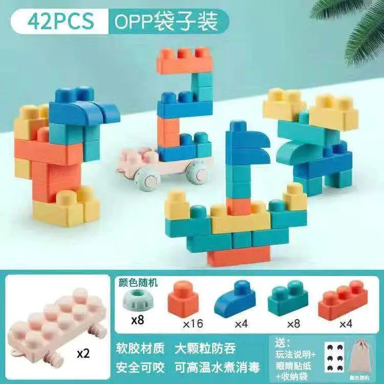 DIY Baby Soft Rubber Big Particle Bricks Model