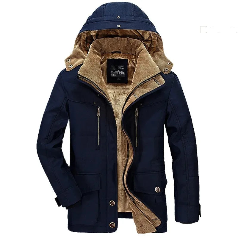 Men Long Winter Coats Down Jackets Hooded Casual