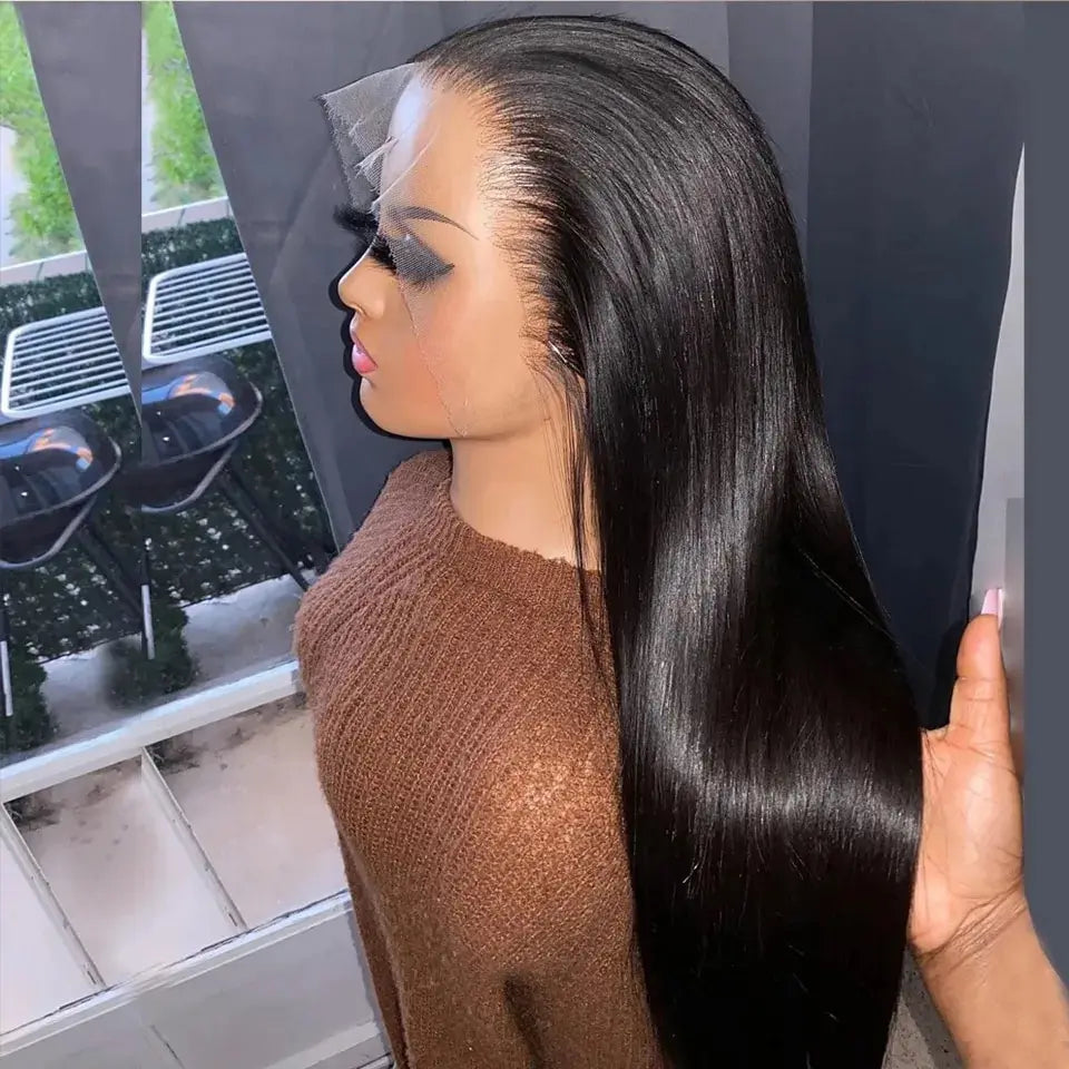 Straight Lace Front Wigs Human Hair Transparent 13x4