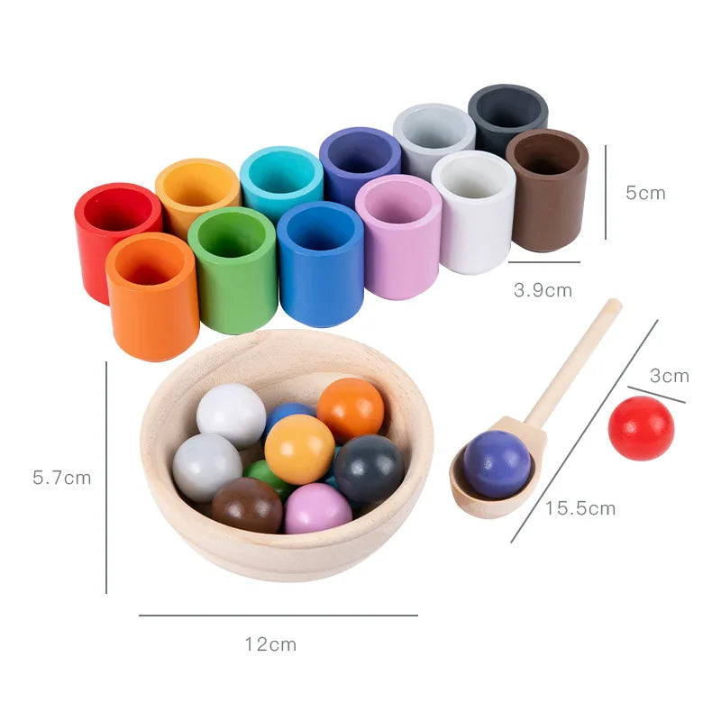Wooden Rainbow Block Wood Stacking Toys Grimms Rainbow