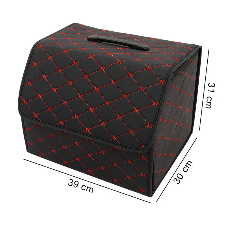 Folding Leather Car Trunk Storage Box Waterproof Cargo