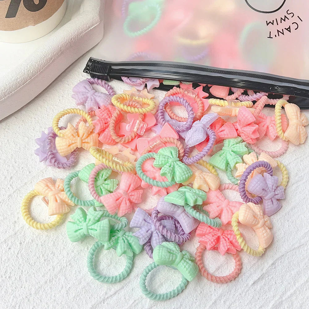 10Pcs/Set New Cute Bowknot Headbands Newborn Girls Elastic