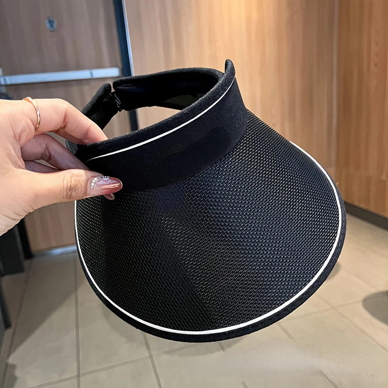 Women's Summer Outdoor Wide Brim Straw Visor Hats,
