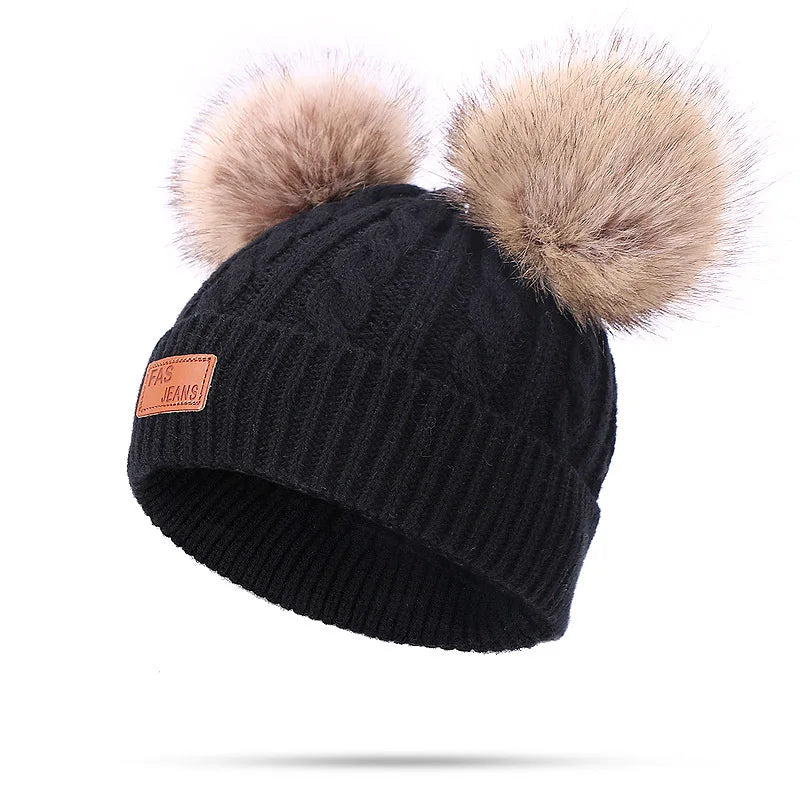 Baby Warm Winter Hats Scarf Gloves 3pcs Set