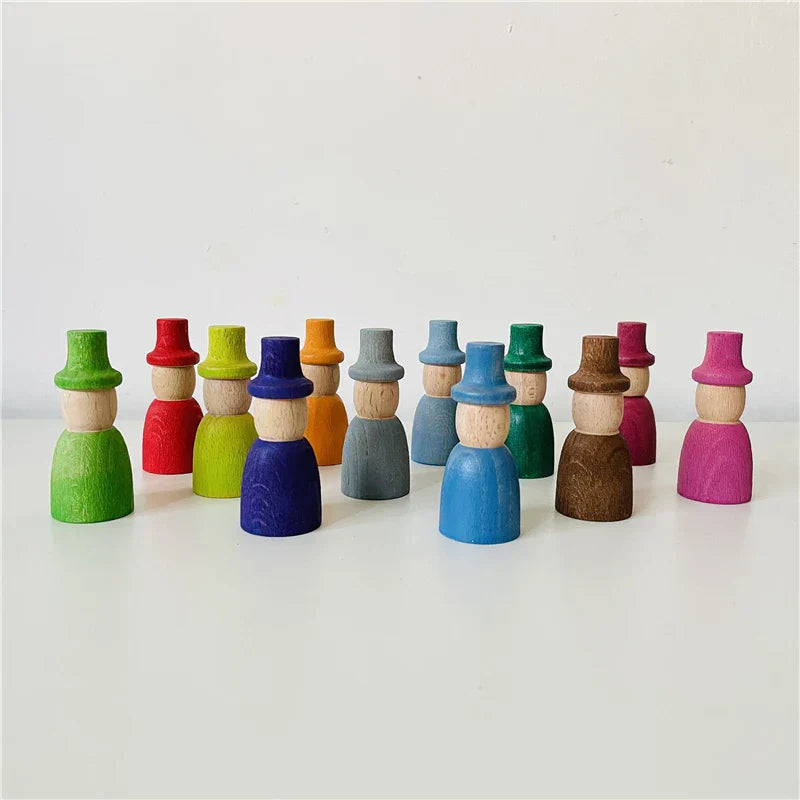 Large Wooden Rainbow Stacker Blocks Nordic Toys Loose