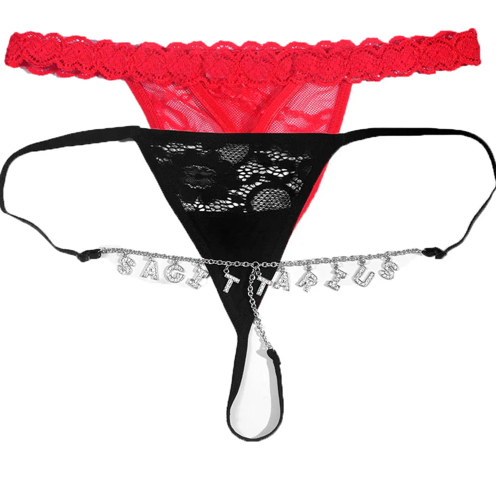 Customised Thong Sexy Rhinestone Waist Chain 2Pc/Sets Custom