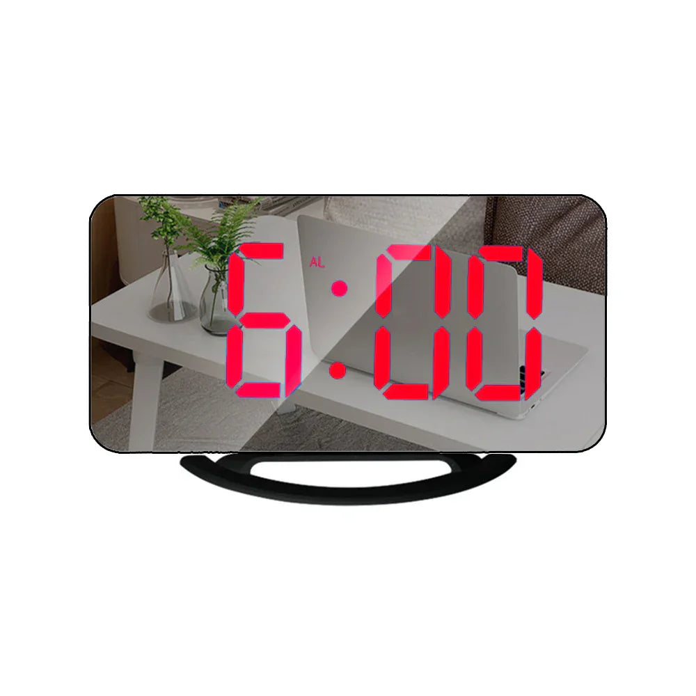New Digital Alarm Clock 7" Large LED Mirror