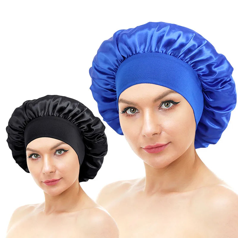 New 2 Pieces Silky Sleep Cap Women's Satin