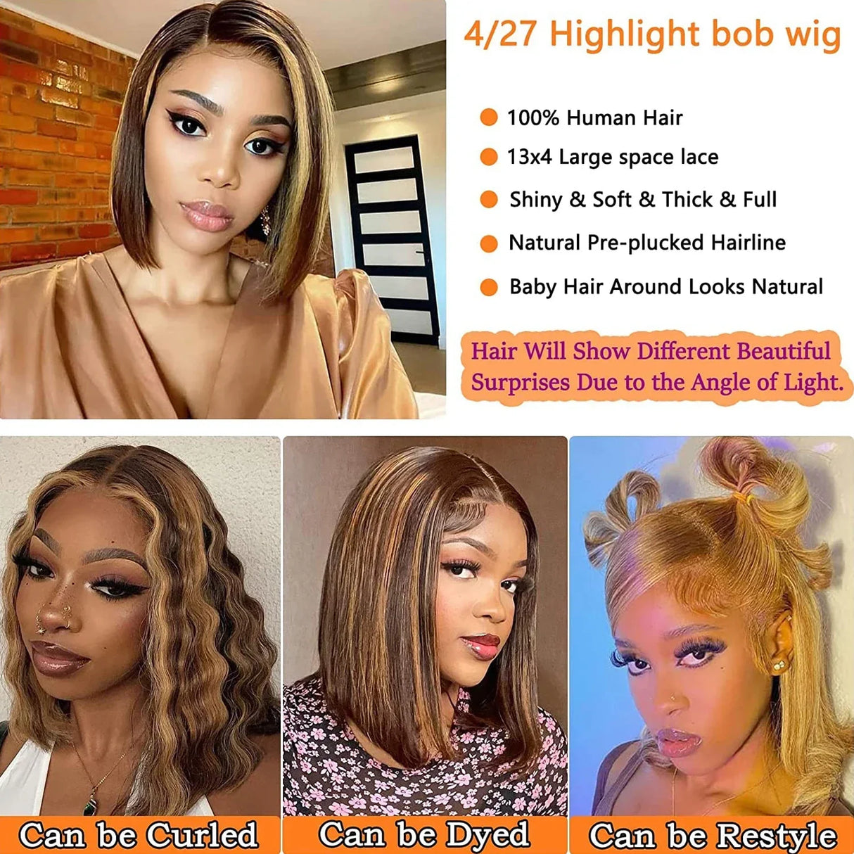 Bob Wigs Human Hair Straight 13x4 lace Front
